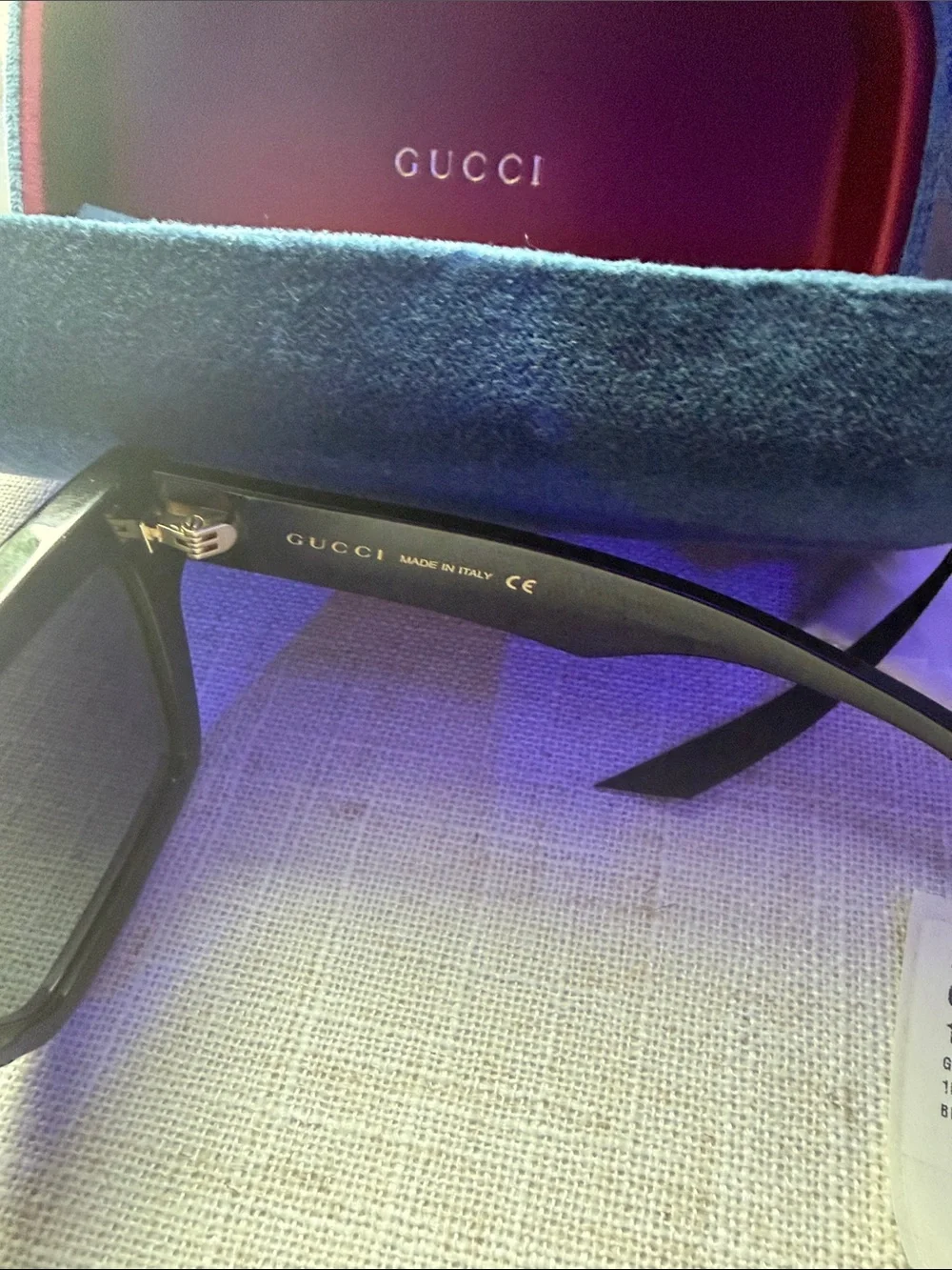 Gucci Black Sunglasses with Velvet-Lined Case 663749 J0740